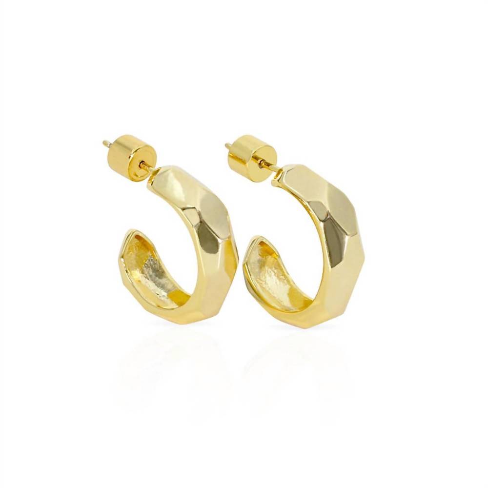 NEW JACKIE MACK DESIGNS women's small sunrise hoops in gold